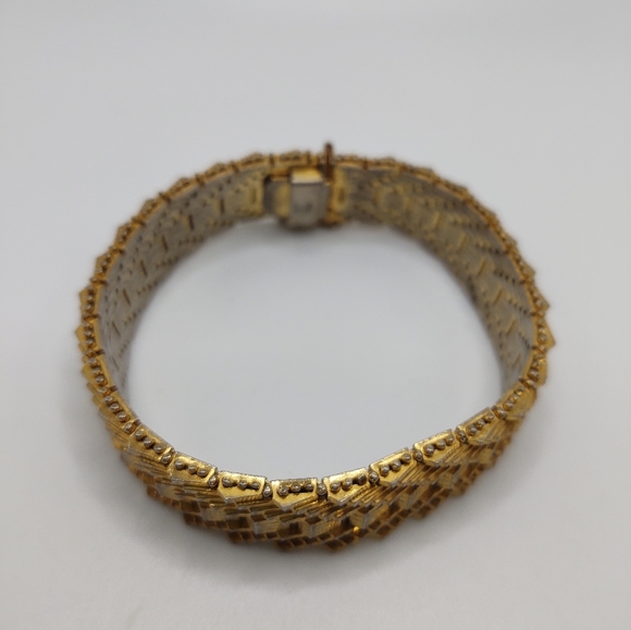 Vintage Gold Tone Mesh Bracelet - Branded Italy - Picture 2 of 6